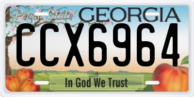 GA license plate CCX6964