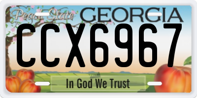 GA license plate CCX6967