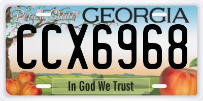 GA license plate CCX6968