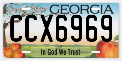 GA license plate CCX6969