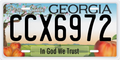GA license plate CCX6972