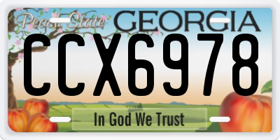 GA license plate CCX6978