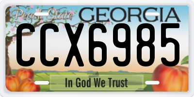 GA license plate CCX6985
