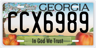 GA license plate CCX6989