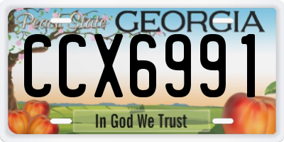 GA license plate CCX6991