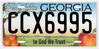 GA license plate CCX6995