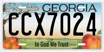 GA license plate CCX7024