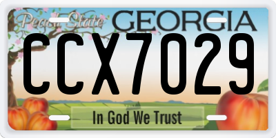 GA license plate CCX7029