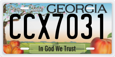 GA license plate CCX7031