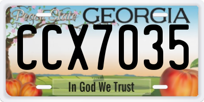 GA license plate CCX7035