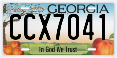 GA license plate CCX7041