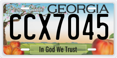 GA license plate CCX7045