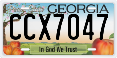 GA license plate CCX7047