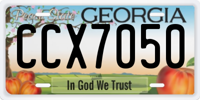 GA license plate CCX7050