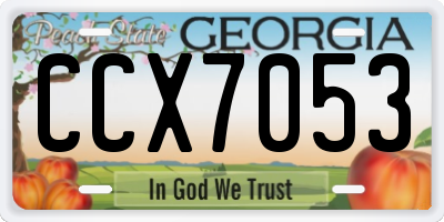 GA license plate CCX7053