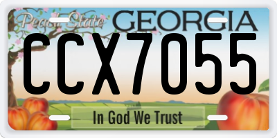 GA license plate CCX7055