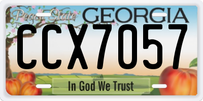 GA license plate CCX7057