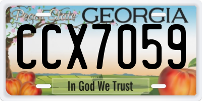 GA license plate CCX7059