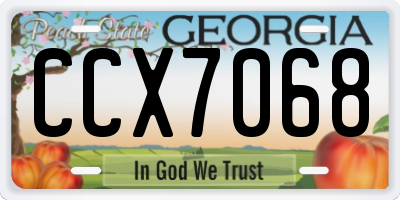GA license plate CCX7068