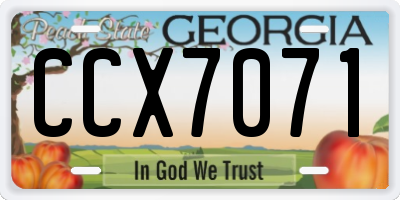 GA license plate CCX7071