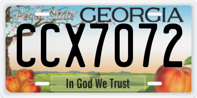 GA license plate CCX7072