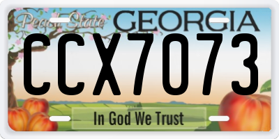 GA license plate CCX7073