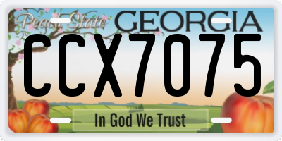 GA license plate CCX7075