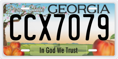 GA license plate CCX7079