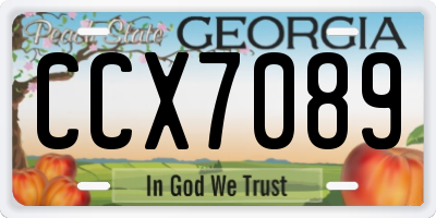 GA license plate CCX7089