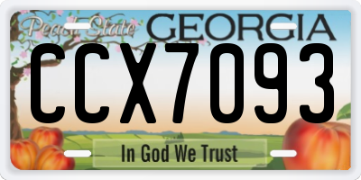 GA license plate CCX7093