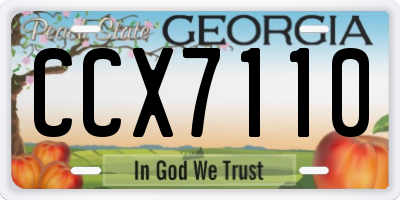 GA license plate CCX7110