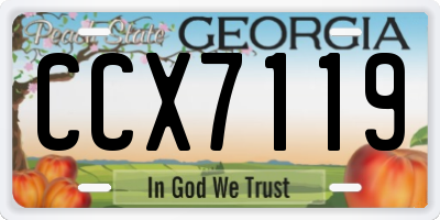 GA license plate CCX7119