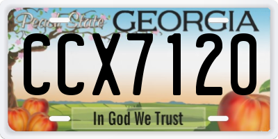 GA license plate CCX7120