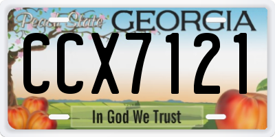 GA license plate CCX7121