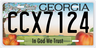 GA license plate CCX7124