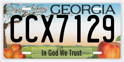 GA license plate CCX7129