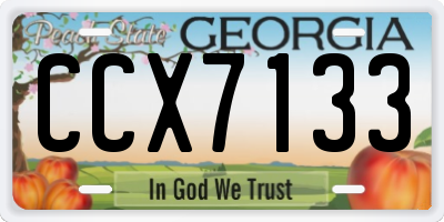 GA license plate CCX7133