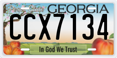 GA license plate CCX7134