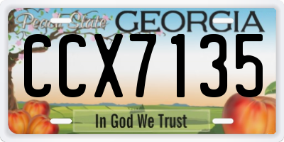 GA license plate CCX7135