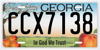 GA license plate CCX7138