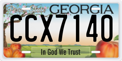 GA license plate CCX7140