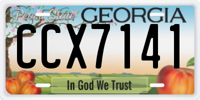 GA license plate CCX7141