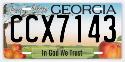 GA license plate CCX7143