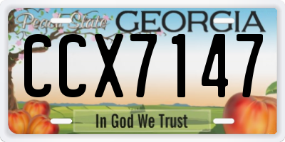 GA license plate CCX7147