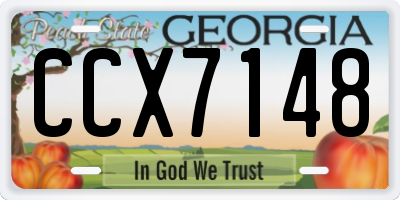 GA license plate CCX7148