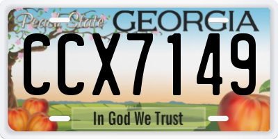 GA license plate CCX7149