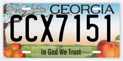 GA license plate CCX7151