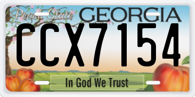 GA license plate CCX7154