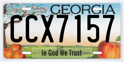 GA license plate CCX7157