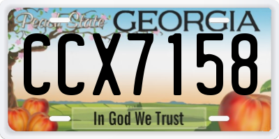 GA license plate CCX7158